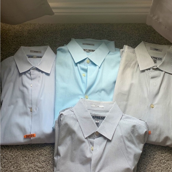 Lot Men’s Express Fitted Button Down Dress Shirts - Picture 3 of 6